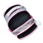 Рюкзак школьный 37 x 28 x 13см, эргономичная спинка, Across 557, серый/розовый - фото 24639558