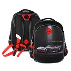 Рюкзак школьный 37 x 28 x 13см, эргономичная спинка, Across 557, черный/красный - фото 9841060