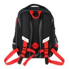 Рюкзак школьный 37 x 28 x 13см, эргономичная спинка, Across 557, черный/красный - фото 24639591