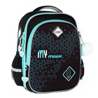 Рюкзак школьный 37 x 28 x 13см, эргономичная спинка, Across 557, черный - фото 24639618