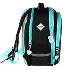 Рюкзак школьный 37 x 28 x 13см, эргономичная спинка, Across 557, черный - фото 24639620