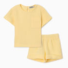 Комплект детский (футболка и шорты) MINAKU, цвет желтый, рост 74-80 - фото 321770762