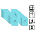 Комплект тетрадей из 20 штук, 12 листов в клетку Маяк "Голубая обложка", 60 г/м2, блок офсет, белизна 90-99% - фото 321770769
