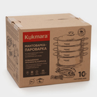 Мантоварка - пароварка KUKMARA, 4 л, d=26 см, 3 секции, стеклянная крышка, нержавеющая сталь - Фото 8