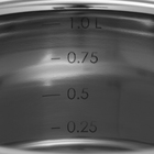 Кастрюля ORION, 1 л, d=14 см, стеклянная крышка, теплораспределительное дно, индукция - фото 4469570