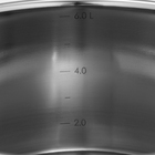 Кастрюля ORION, 6 л, d=24 см, стеклянная крышка, теплораспределительное дно, индукция - фото 4469594