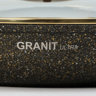 Сковорода Granit ultra black-gold, d=24 см, антипригарное покрытие, стеклянная крышка, съёмная ручка - фото 4469611