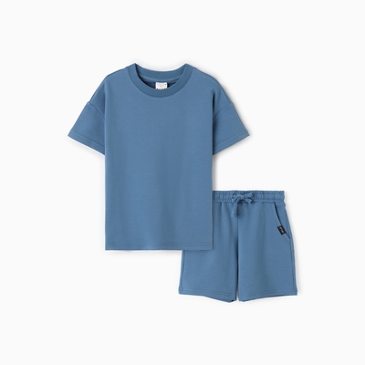 Комплект детский (футболка, шорты), цвет индиго, рост 116 см