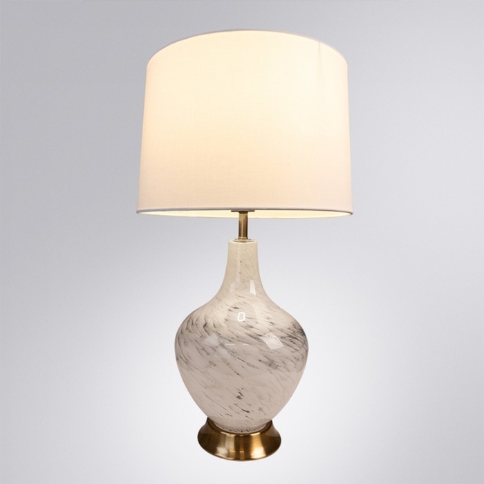 Декоративная настольная лампа Arte Lamp Saiph A5051LT-1PB, E27, 60 Вт, 38х38х65 см, медный, белый - Фото 1