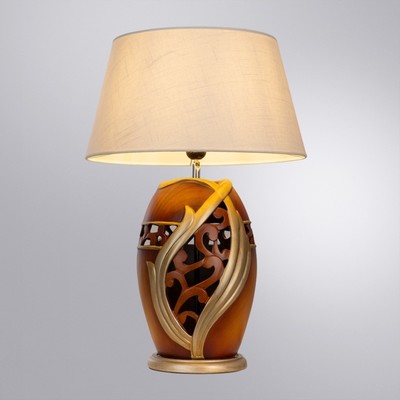 Декоративная настольная лампа Arte Lamp Ruby A4064LT-1BR, E27, 40 Вт, 40х40х59 см, коричневый