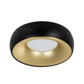 Точечный встраиваемый светильник Arte Lamp Heze A6666PL-1BK, GU10, 35 Вт, 10х3.2х3.2 см, чёрный, золотистый