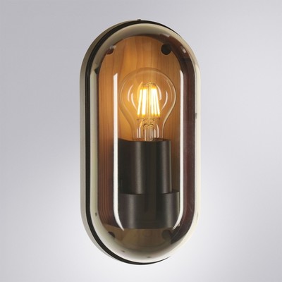 Уличный настенный светильник Arte Lamp Marfik A2481AL-1BR, E27, 15 Вт, 9х13х26 см, чёрный, золотистый