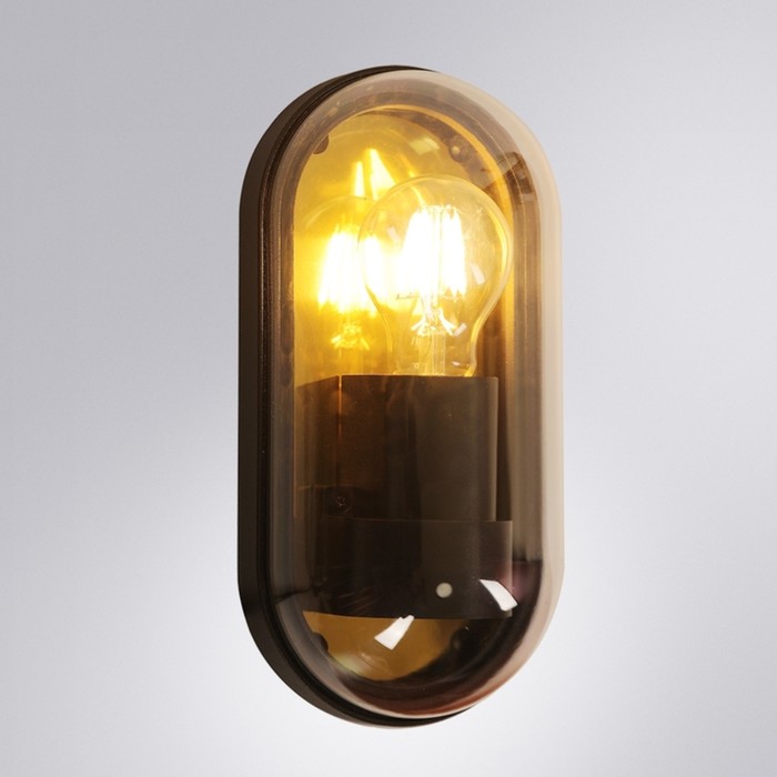 Уличный настенный светильник Arte Lamp Marfik A2481AL-1GO, E27, 15 Вт, 9х13х26 см, чёрный, бежевый - Фото 1