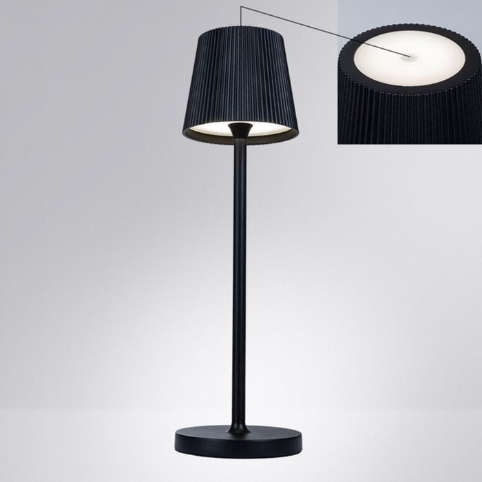Уличный настольный светильник Arte Lamp Fuyue A1616LT-1BK, LED, 3 Вт, 11х11х38 см, 250 Лм, чёрный - Фото 1