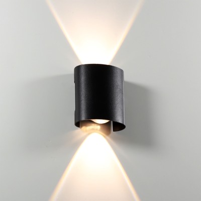Фасадный светильник Arte Lamp Bosto A3122AL-2BK, LED, 2х1 Вт, 4х8х7.5 см, 110 Лм, чёрный
