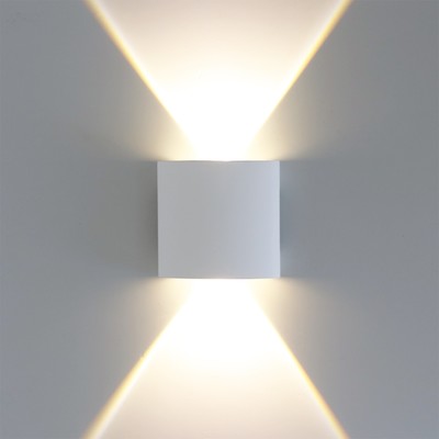 Фасадный светильник Arte Lamp Bosto A3122AL-2WH, LED, 2х1 Вт, 4х8х7.5 см, 110 Лм, белый