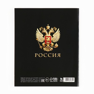 Тетрадь в клетку, предметная, 36 л., на скрепке, блок №1«Россия. Физика»