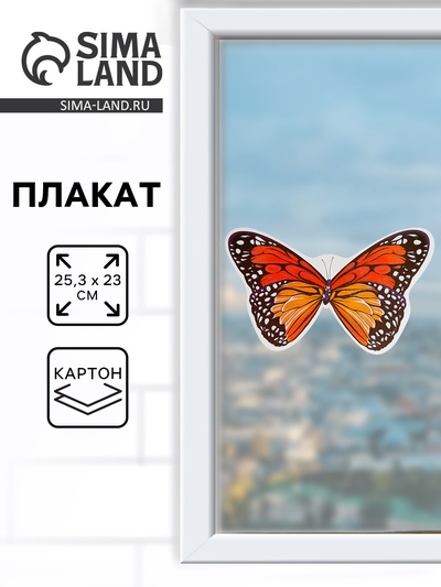 Плакат «Бабочка», 25.3×23 см