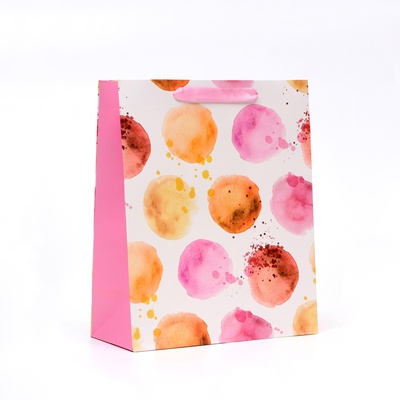 Пакет ламинированный «Акварельное конфетти»,  26 × 32 × 12 см