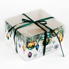 Коробка для капкейка «Еловые веточки», 16 х 16 х 10 см, Новый год - фото 321772742