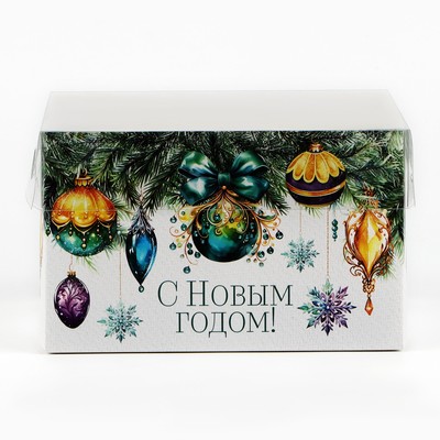 Коробка для капкейка «Еловые новогодние веточки», 16×16×10 см