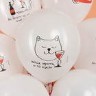 Шар латексный 12" «Мимишный кот», 2 ст., набор 25 шт., МИКС - фото 24583850