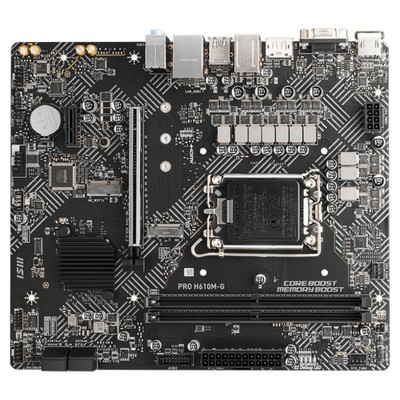 Материнская плата MSI PRO H610M-G Soc-1700 Intel H610 2xDDR5 mATX AC`97 8ch(7.1) GbLAN+VGA+   106498
