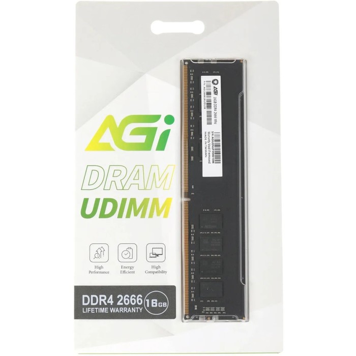 Память DDR4 16GB 2666MHz AGi AGI266616UD138 UD138 RTL PC4-21300 DIMM 288-pin 1.2В Ret - Фото 1