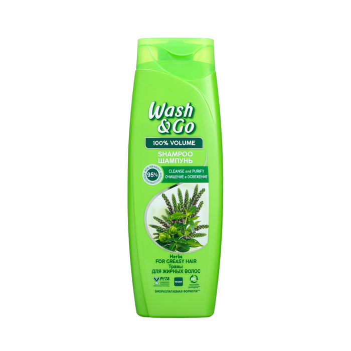

Шампунь Wash&Go с экстрактами трав для жирных волос, 360 мл