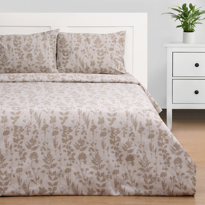 Постельное бельё евро «Этель» Nature's imprint, поплин