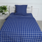 Комплект с покрывалом Таттерсол 155х210, 150х220, 70х70см, т-синий, бязь 120г/м, хл100% - фото 24583922