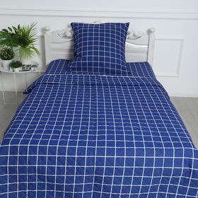 Комплект с покрывалом Таттерсол 155х210, 150х220, 70х70см, т-синий, бязь 120г/м, хл100%