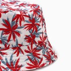 Панама мужская, цвет белый/красный, размер 56-58 - фото 24660055