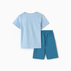 Комплект для мальчика (футболка/шорты), цвет голубой/индиго, рост 110 см - фото 24654134