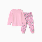 Пижама для девочки (футболка/брюки), цвет розовый, рост 134 см - фото 24654225