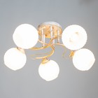 Люстра "Амелия" 5х60вт Е27 бело золотой 46х46х22см - фото 24612922