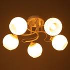 Люстра "Амелия" 5х60вт Е27 бело золотой 46х46х22см - фото 24612923