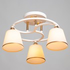 Люстра "Роуз" 3х40Вт Е27 Белый, золото 42х42х23см - фото 24654339