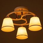 Люстра "Роуз" 3х40Вт Е27 Белый, золото 42х42х23см - фото 24654340