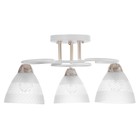 Люстра "Линда" 3х60Вт Е27 Белый, золото 47х47х23см - фото 24632180