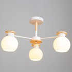 Люстра "Паула" 3х60Вт Е27 Белый, дерево 58х58х30см - фото 24654456