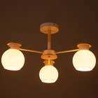 Люстра "Паула" 3х60Вт Е27 Белый, дерево 58х58х30см - фото 24654457