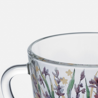 Кружка «Лаванда», 200 мл, стекло, прозрачная