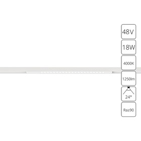 Магнитный трековый светильник Arte Lamp Optima A7267PL-1WH, LED, 18 Вт, 1.6х46х1.8 см, 1250 Лм, белый