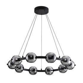 Люстра подвесная Arte Lamp Markab A2471LM-20BK, LED, 60 Вт, 85х85х12 см, 3000 Лм, чёрный