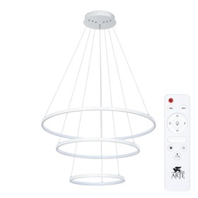 Люстра подвесная Arte Lamp Frodo A2197SP-3WH, LED, 145 Вт, 75х75х140 см, 7600 Лм, пульт ДУ, белый