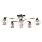 Люстра потолочная Arte Lamp Manchester A7045PL-6BK, E14, 6х40 Вт, 68х68х26 см, чёрный, медный - Фото 1