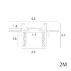 Магнитный шинопровод встраиваемый в гипсокартон Arte Lamp Optima-Accessories A730206, 5.3х200х2.5 см, чёрный - Фото 2