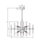 Люстра на штанге Matilda A1064PL-10CC, E14, 10х40 Вт, 60х60х68 см, хром - Фото 4
