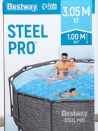 Бассейн каркасный Steel Pro, 305×100 см, круглый, цвет графит, 561MQ Bestway - Фото 8